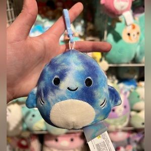 Squishmallows Luther the Shark 3.5" Stuffed Plush Clip